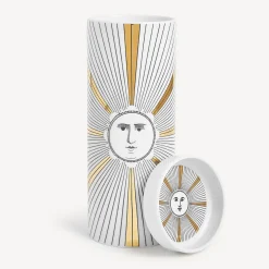Fornasetti Candele Profumate^Nel Mentre Candela Profumata Alta - Soli Decor - Fragranza Immaginazione Bianco/Nero/Oro
