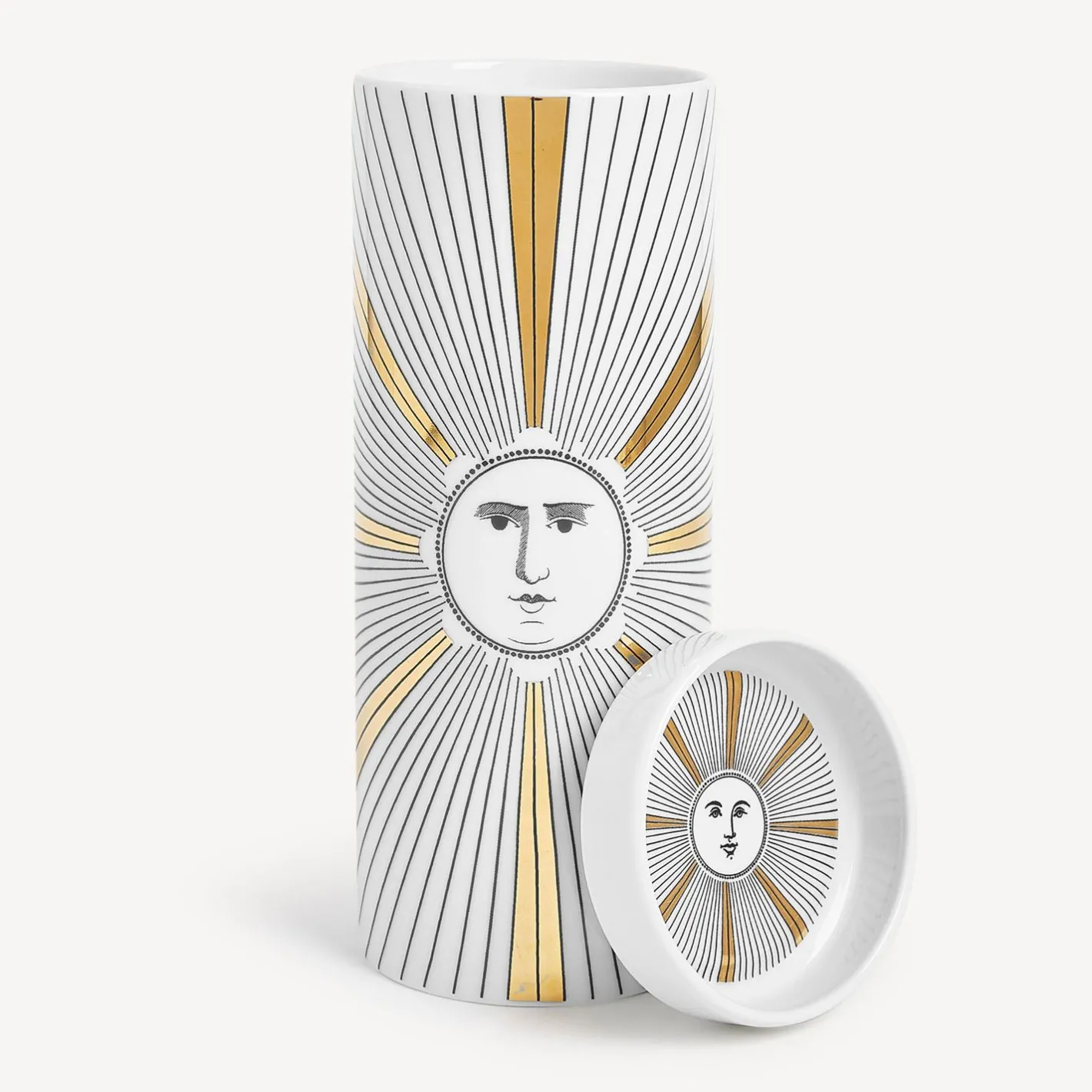 Fornasetti Candele Profumate^Nel Mentre Candela Profumata Alta - Soli Decor - Fragranza Immaginazione Bianco/Nero/Oro