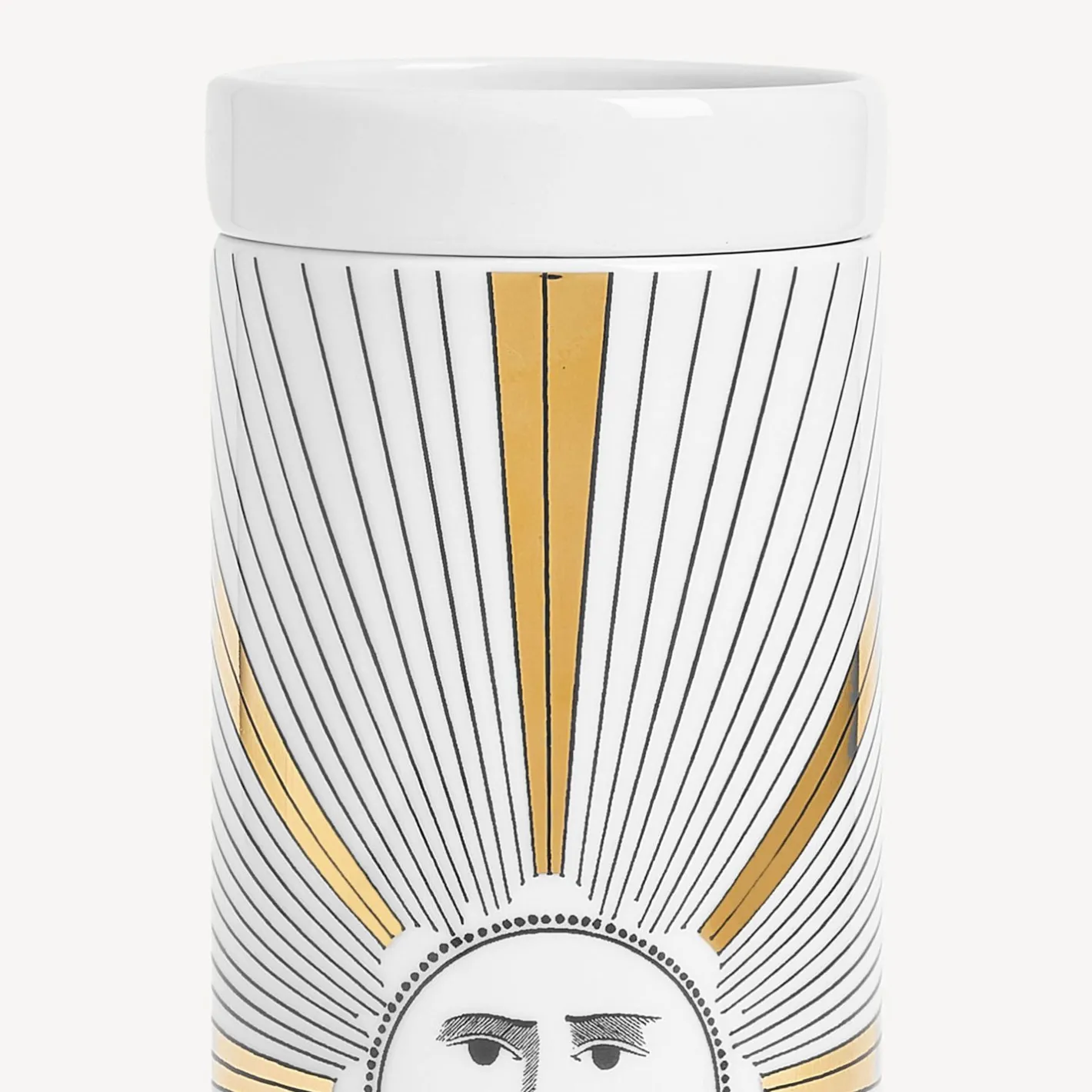 Fornasetti Candele Profumate^Nel Mentre Candela Profumata Alta - Soli Decor - Fragranza Immaginazione Bianco/Nero/Oro