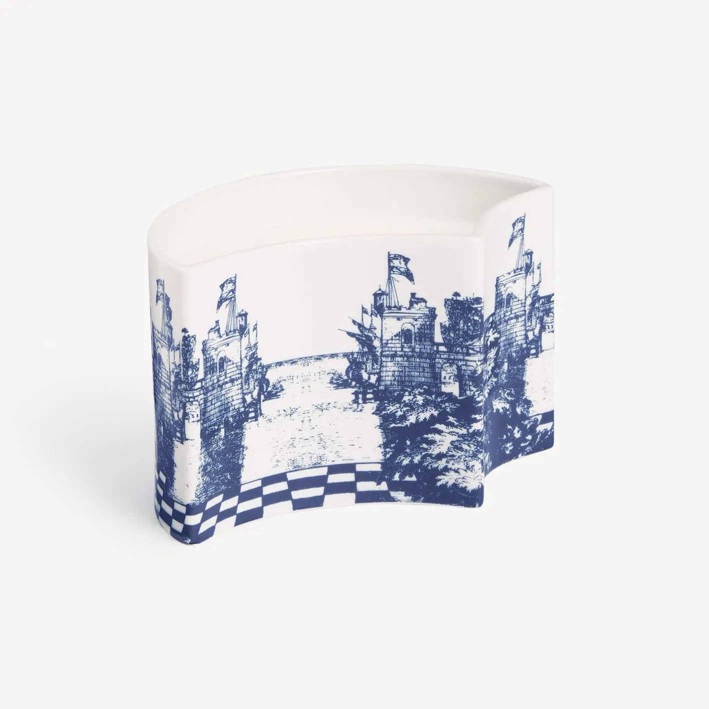 Fornasetti Candele Profumate^Nel Mentre Set Di Tre Candele Profumate - Decoro Giardino Settecentesco - Fragranza Giardino Segreto Blu Bianco