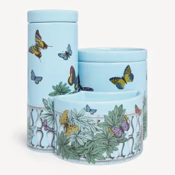 Fornasetti Candele Profumate^Nel Mentre Set Di Tre Candele Profumate - Decoro Farfalle E Balaustra - Fragranza Giardino Segreto Multicolore