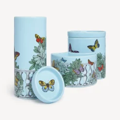 Fornasetti Candele Profumate^Nel Mentre Set Di Tre Candele Profumate - Decoro Farfalle E Balaustra - Fragranza Giardino Segreto Multicolore
