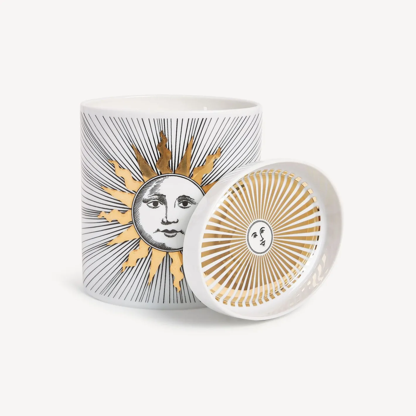 Fornasetti Candele Profumate^Nel Mentre Set Di Tre Candele Profumate - Soli Decor - Fragranza Immaginazione Bianco/Nero/Oro
