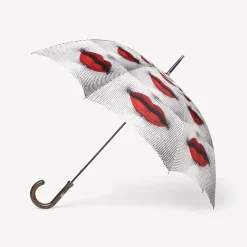 Fornasetti Gli Ombrelli^Ombrello Classico Bocche Bianco/Nero/Rosso