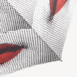 Fornasetti Gli Ombrelli^Ombrello Classico Bocche Bianco/Nero/Rosso