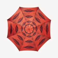 Fornasetti Gli Ombrelli^Ombrello Classico Bocche Bianco/Nero/Rosso