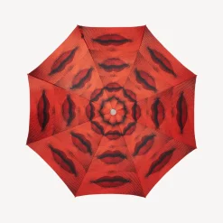 Fornasetti Gli Ombrelli^Ombrello Pieghevole Bocche Bianco/Nero/Rosso