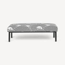 Fornasetti Salotti^Panchina Da Esterno Soli A Ventaglio Bianco Nero