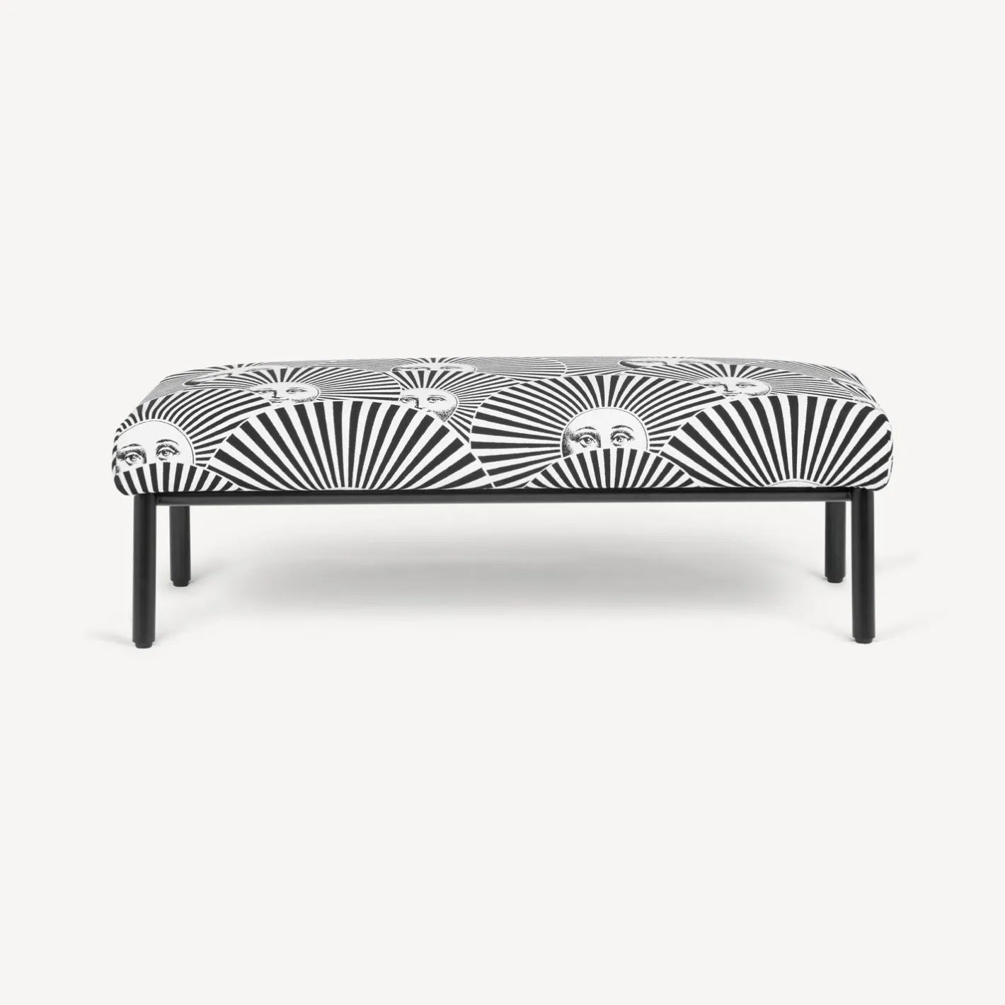 Fornasetti Salotti^Panchina Da Esterno Soli A Ventaglio Bianco Nero