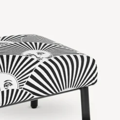 Fornasetti Salotti^Panchina Da Esterno Soli A Ventaglio Bianco Nero