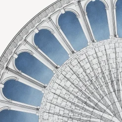 Fornasetti Pannelli Decorativi^Pannello Architettura Celeste Bianco/Nero/Azzurro
