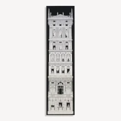 Fornasetti Pannelli Decorativi^Pannello Grattacielo Rinascimentale Bianco Nero