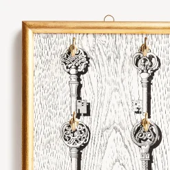 Fornasetti Pannelli Decorativi^Pannello Portachiavi Bianco Nero