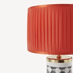 Fornasetti Lampade E Paralumi^Paralume Cilindrico In Tessuto Plissettato Rosso