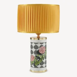 Fornasetti Lampade E Paralumi^Paralume Cilindrico In Tessuto Plissettato Giallo