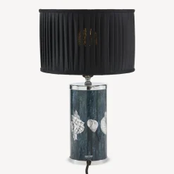 Fornasetti Lampade E Paralumi^Paralume Cilindrico In Tessuto Plissettato Nero