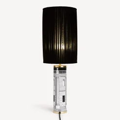 Fornasetti Lampade E Paralumi^Paralume Cilindrico Plissettato Nero