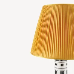 Fornasetti Lampade E Paralumi^Paralume Conico In Tessuto Plissettato Giallo