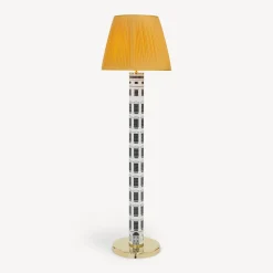 Fornasetti Lampade E Paralumi^Paralume Conico In Tessuto Plissettato Giallo