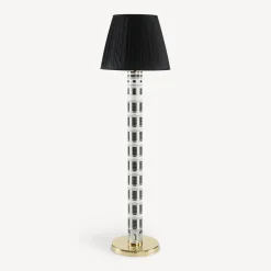 Fornasetti Lampade E Paralumi^Paralume Conico In Tessuto Plissettato Nero