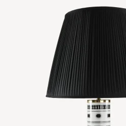 Fornasetti Lampade E Paralumi^Paralume Conico In Tessuto Plissettato Nero
