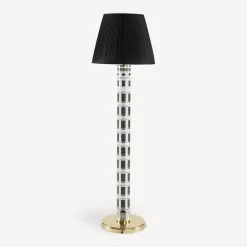 Fornasetti Lampade E Paralumi^Paralume Conico In Tessuto Plissettato Nero