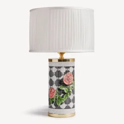 Fornasetti Lampade E Paralumi^Paralume Semicilindrico In Tessuto Plissettato Bianco