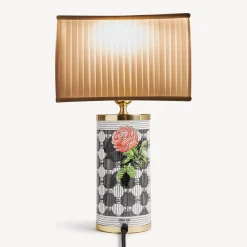 Fornasetti Lampade E Paralumi^Paralume Semicilindrico In Tessuto Plissettato Bianco