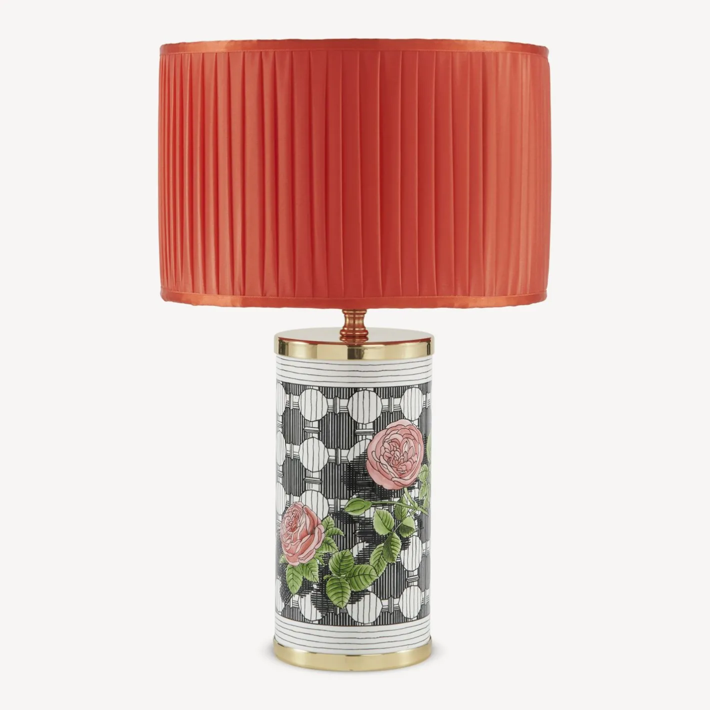 Fornasetti Lampade E Paralumi^Paralume Semicilindrico In Tessuto Plissettato Rosso