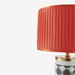 Fornasetti Lampade E Paralumi^Paralume Semicilindrico In Tessuto Plissettato Rosso