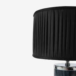 Fornasetti Lampade E Paralumi^Paralume Semicilindrico In Tessuto Plissettato Nero