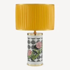 Fornasetti Lampade E Paralumi^Paralume Semicilindrico In Tessuto Plissettato Giallo