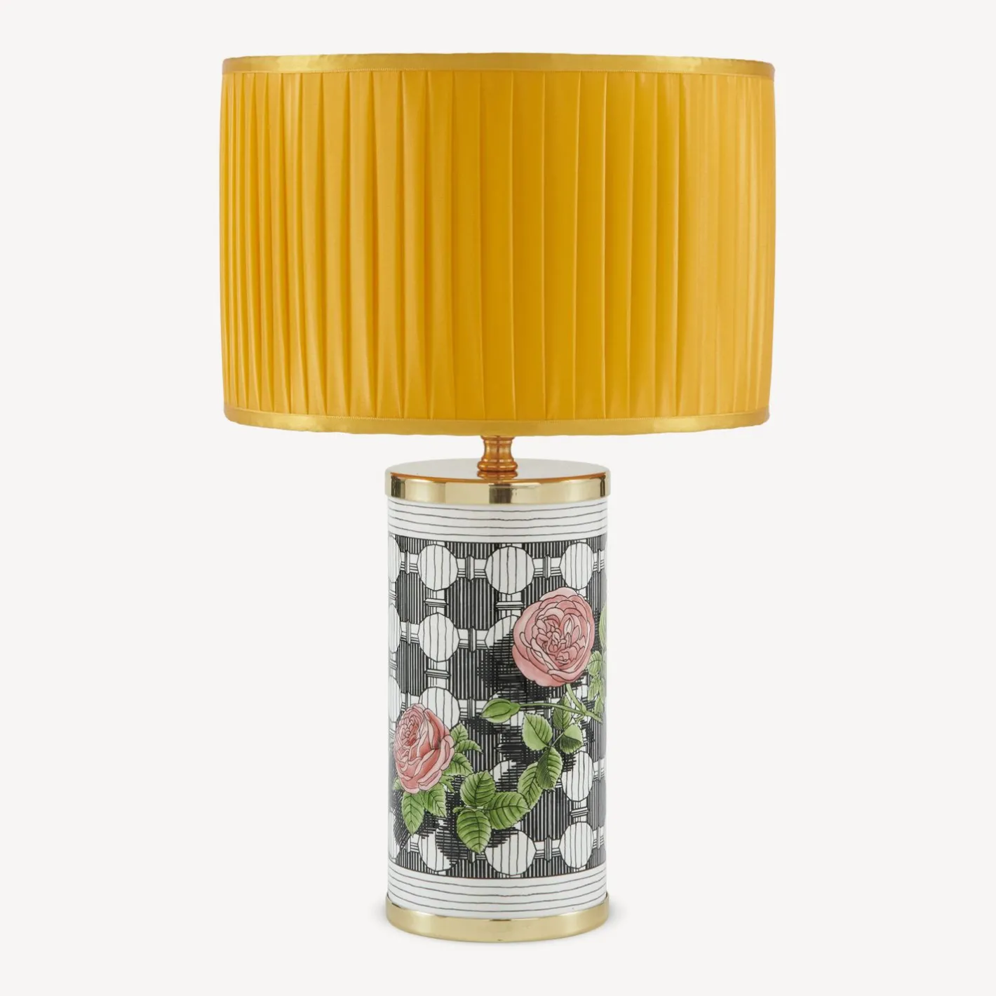Fornasetti Lampade E Paralumi^Paralume Semicilindrico In Tessuto Plissettato Giallo