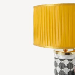 Fornasetti Lampade E Paralumi^Paralume Semicilindrico In Tessuto Plissettato Giallo
