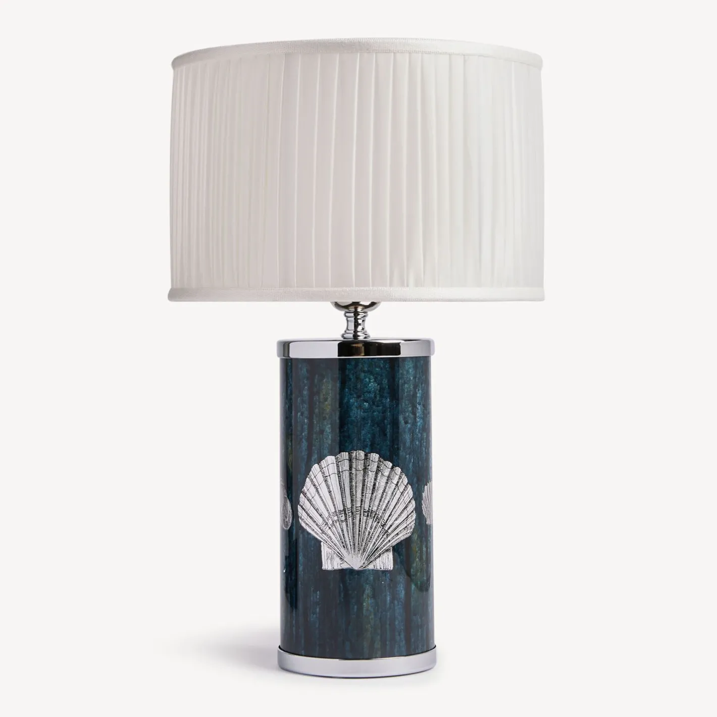 Fornasetti Lampade E Paralumi^Paralume Semicilindrico In Tessuto Plissettato Bianco