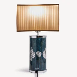 Fornasetti Lampade E Paralumi^Paralume Semicilindrico In Tessuto Plissettato Bianco