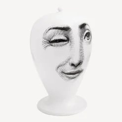 Fornasetti Vasi^Perforazione Del Vaso Bianco Nero
