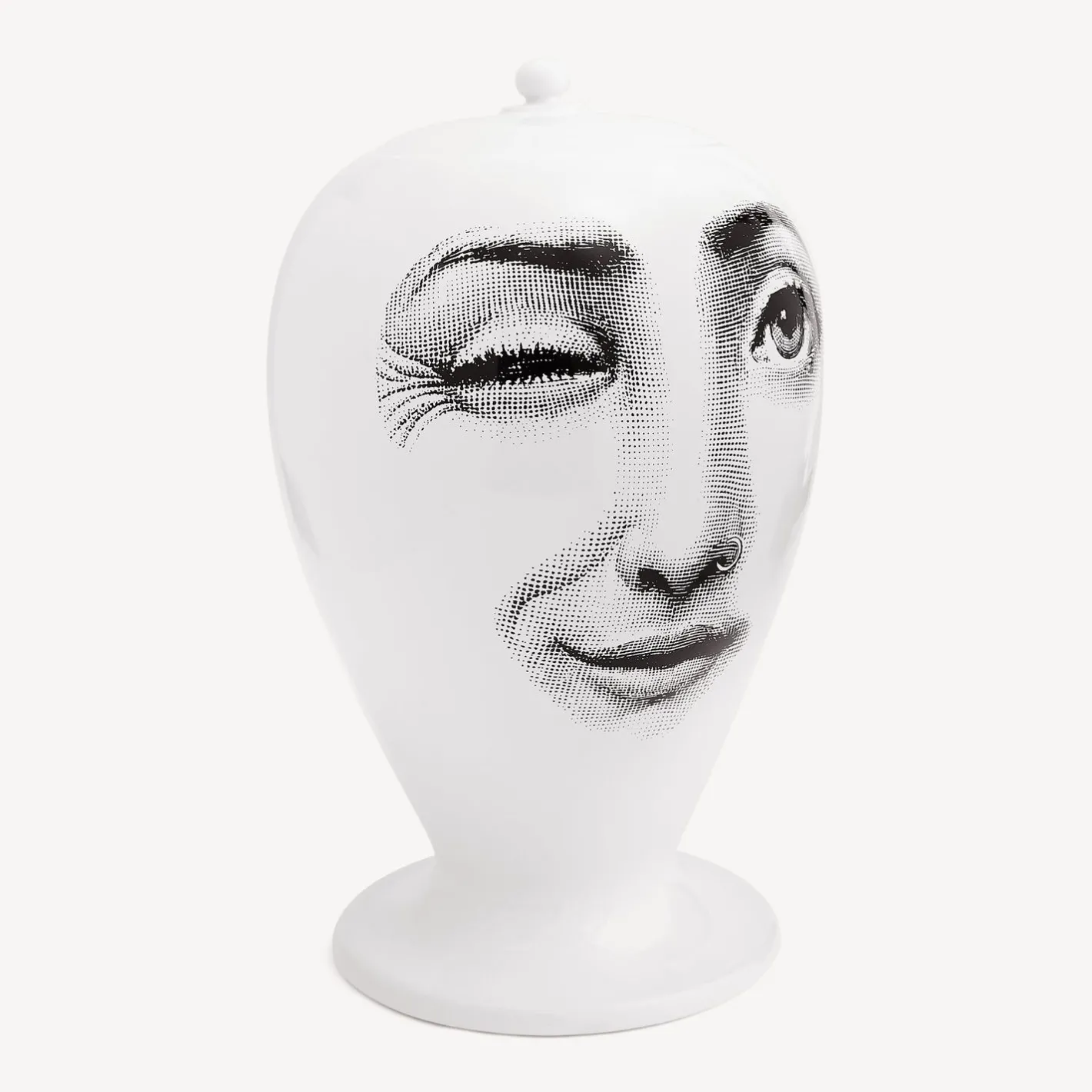 Fornasetti Vasi^Perforazione Del Vaso Bianco Nero