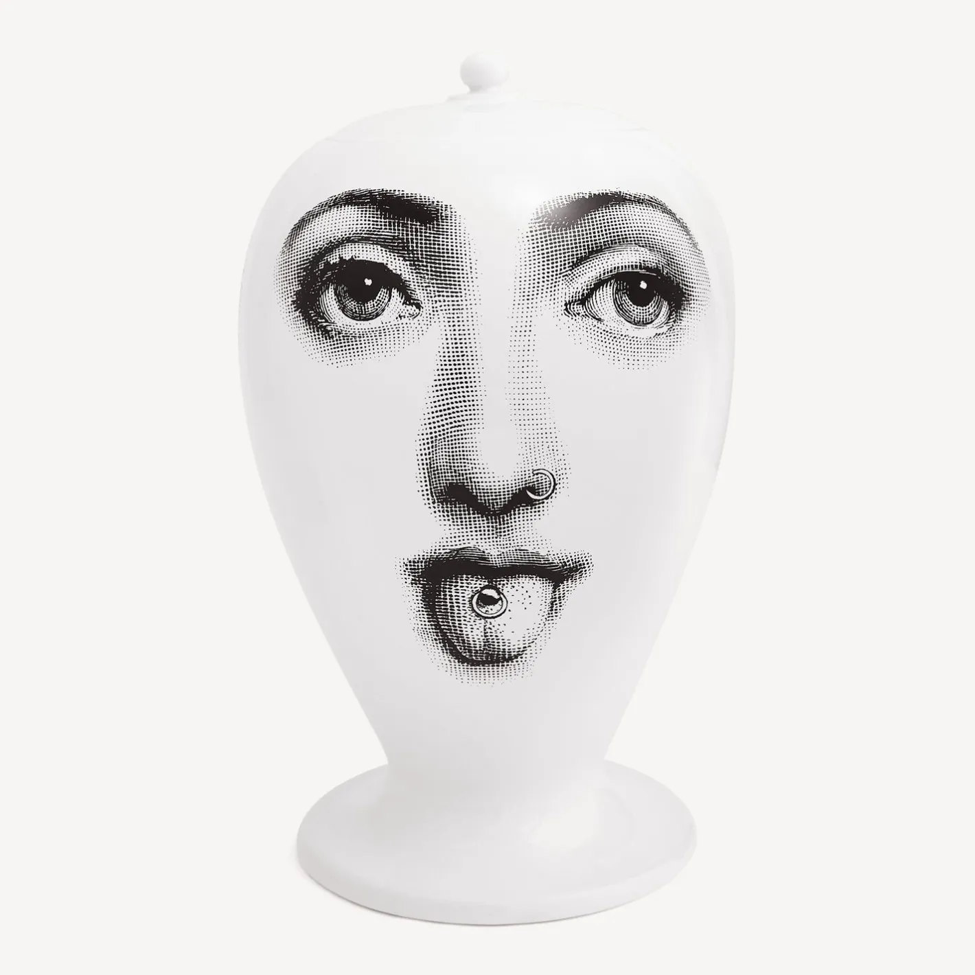 Fornasetti Vasi^Perforazione Del Vaso Bianco Nero