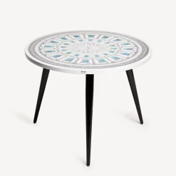 Fornasetti Tabelle^Piano Del Tavolo Cortile Celeste Bianco/Nero/Blu