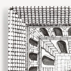 Fornasetti Piatti Decorativi^Piastra Architettura Bianco Nero