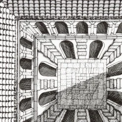 Fornasetti Piatti Decorativi^Piastra Architettura Bianco Nero
