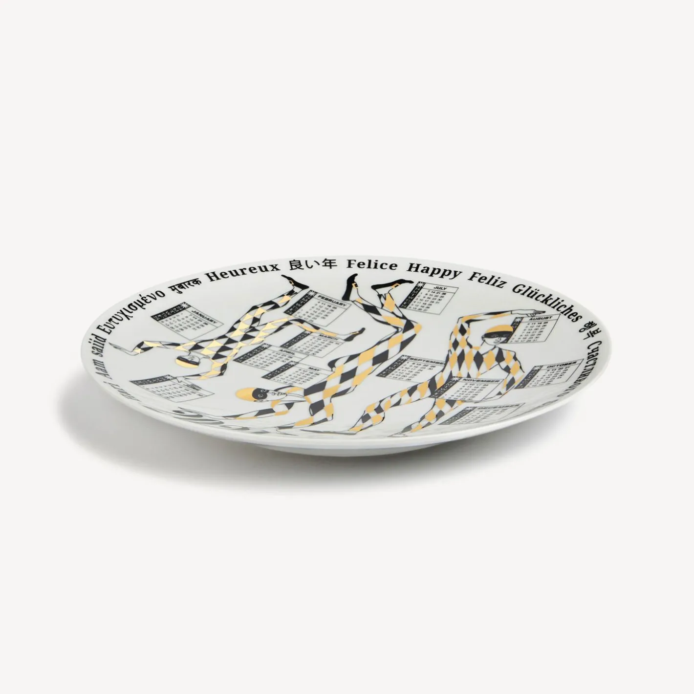 Fornasetti Piatti Decorativi^Piastra Del Calendario 2024 Bianco/Nero/Oro