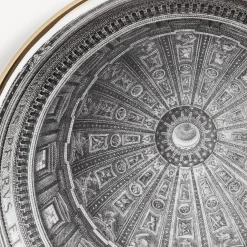 Fornasetti Piatti Decorativi^Piatto Cupola San Pietro Bianco/Nero/Oro