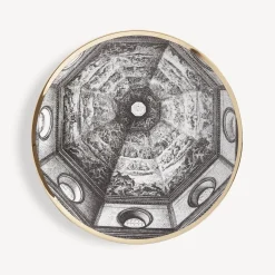 Fornasetti Piatti Decorativi^Piatto Cupola Santa Maria Del Fiore (Firenze) Bianco/Nero/Oro