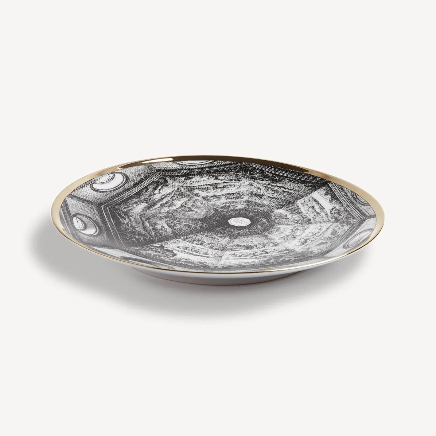 Fornasetti Piatti Decorativi^Piatto Cupola Santa Maria Del Fiore (Firenze) Bianco/Nero/Oro