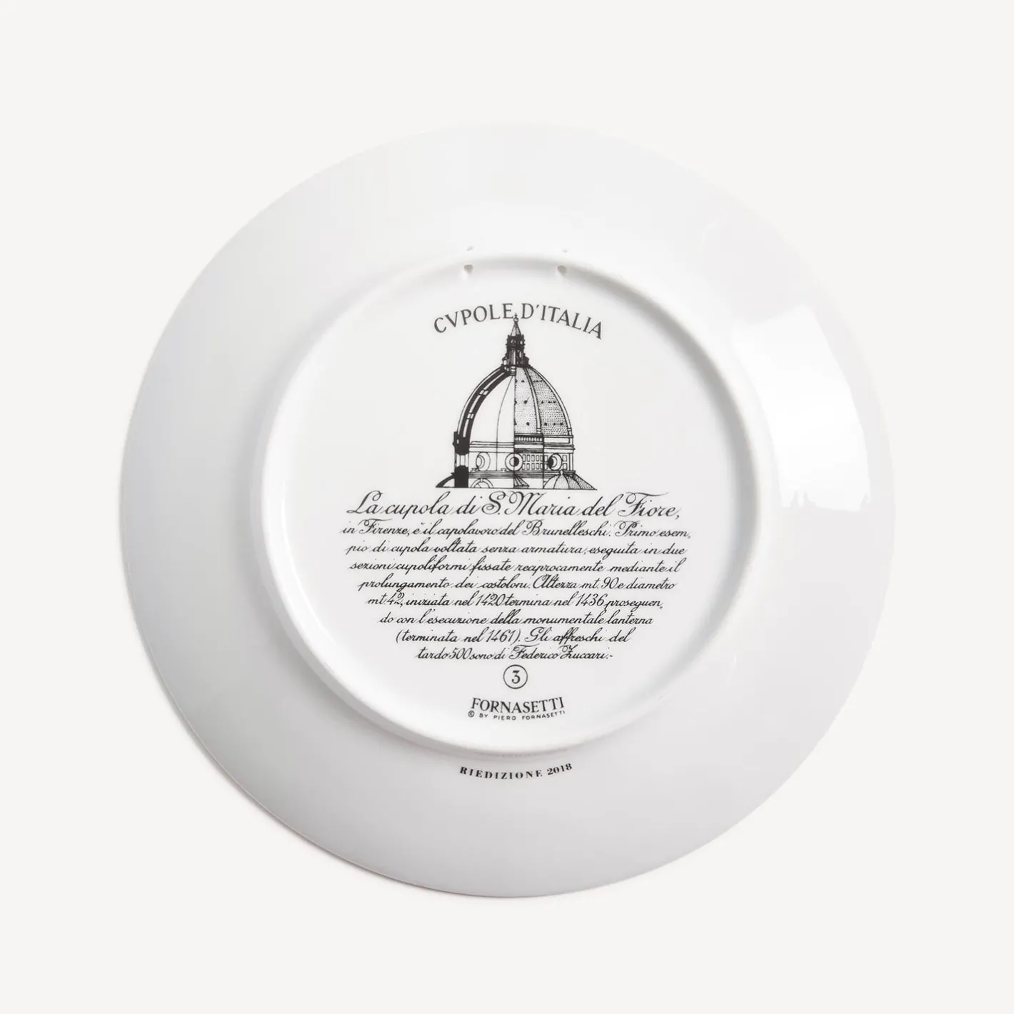 Fornasetti Piatti Decorativi^Piatto Cupola Santa Maria Del Fiore (Firenze) Bianco/Nero/Oro