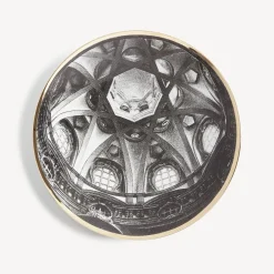 Fornasetti Piatti Decorativi^Piatto Cupola S.Lorenzo (Torino) Bianco/Nero/Oro