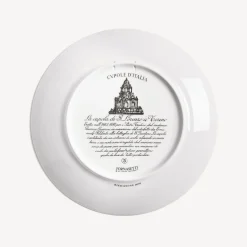 Fornasetti Piatti Decorativi^Piatto Cupola S.Lorenzo (Torino) Bianco/Nero/Oro