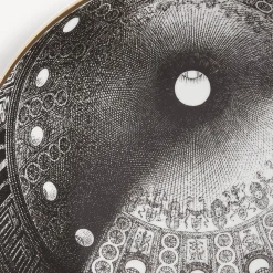 Fornasetti Piatti Decorativi^Piatto Cupola Tiburio Di S. Maria Delle Grazie (Milano) Bianco/Nero/Oro